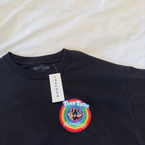 NWT Pacsun Mens Black Tiny Toons Adventures Graphic Crewneck Size M - Picture 4 of 6